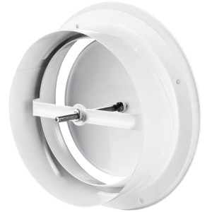 Soupape à disque Proself en métal blanc, Ø 100 mm, pour systèmes de conduits plats et ronds.