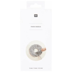 Rico Design Set Punch Needle, 6 pezzi, con manico in legno e aghi in 3 misure. Materiale base per ricamo creativo.