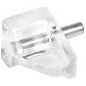 Support d'étagère Bestapac, transparent, avec tige métallique, 4 mm, 20 pièces.