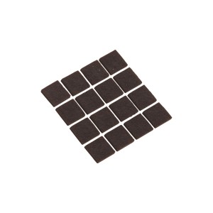 Set di 16 feltrini autoadesivi quadrati (22x22mm) per proteggere le superfici.