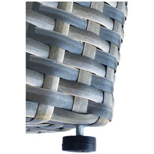 Gros plan du pot Wave, Ø 28 cm, aspect rotin synthétique, avec pied réglable.