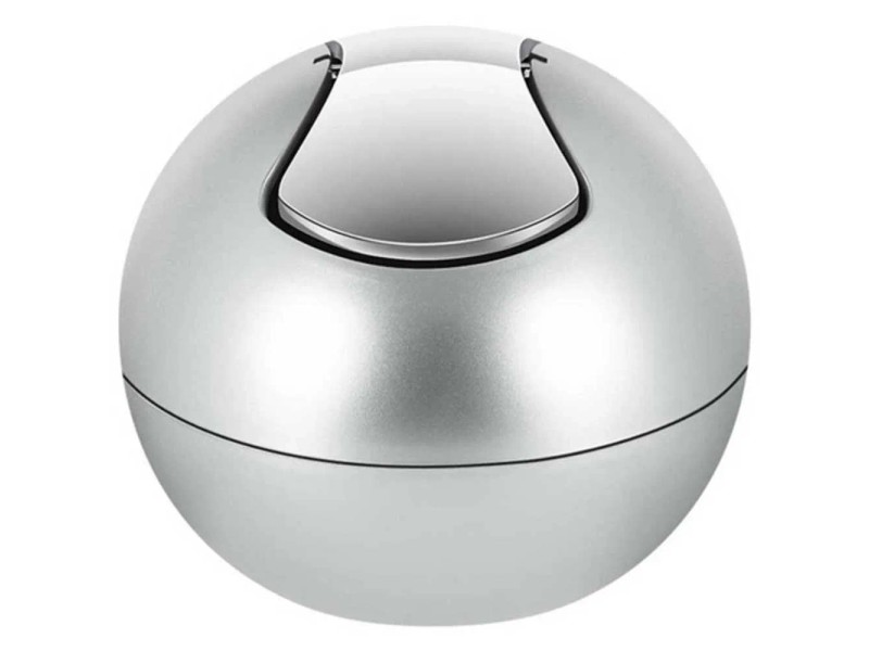 Spirella Kosmetikeimer 1 Liter – Schwingdeckeleimer In Silber, Mit Abnehmbarem Deckel, Glänzende Oberfläche – Für Bad, Küche, Tisch – Klein & Hygienisch, Passend Für Kleine Müllbeutel Küchenabfalleimer Klein
