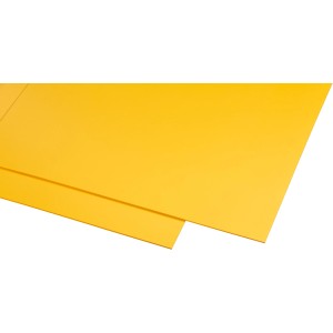 Lastra in plastica gialla Guttagliss Hobbycolor, 50x100cm, ideale per bricolage e modellismo.
