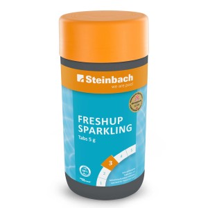 Steinbach FreshUp Sparkling Tabs 1 kg für Pool Desinfektion. Schnelllösliche 5 g Tabletten.