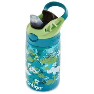 Borraccia verde Contigo Easy Clean con dinosauri, 420 ml, per bambini.