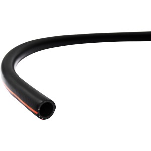 Schwarzer Fitt Solarschlauch Professional 13 mm (1/2) als Meterware mit orangener Markierung.