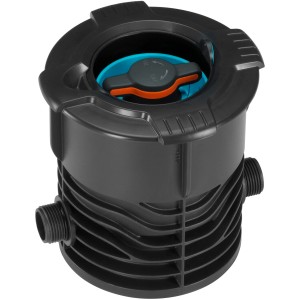 Vanne de régulation et d'arrêt Gardena pour systèmes d'arrosage, pour le contrôle manuel du débit d'eau.