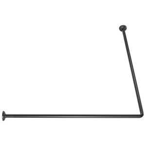 Asta per tenda doccia Diaqua Basic, nero opaco, 90x80x90 cm, in alluminio.