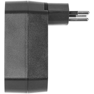 Adaptateur multiple noir Steffen Manta avec fiche rotative et trois prises T13.