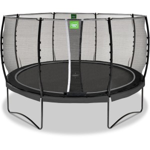 Trampolino da giardino nero EXIT Allure Classic Ø 427 cm con rete di sicurezza.
