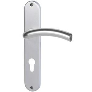 Set maniglia su placca lunga Lago BB in acciaio inox per porte interne.