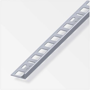 Blankes Aluminium Winkelprofil, 0,8x2,1x100cm, für Fliesenkanten.
