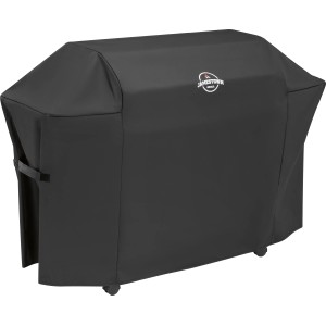 Housse de protection noire Jamestown pour barbecue à gaz Kane 6 brûleurs. Ustensile de grill pour la protection contre les intempéries.