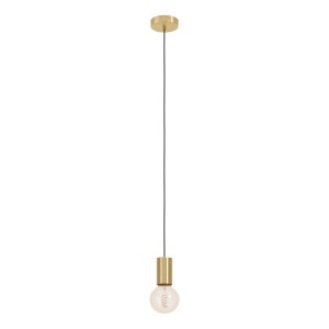 Moderna lampada a sospensione Eglo Pozueta, 1 luce, finitura ottone spazzolato, con attacco E27 e design minimalista.