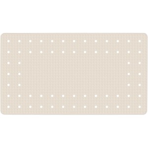 Tappetino per vasca beige Wenko Mirasol, 69x39 cm, in gomma con struttura antiscivolo e ventose.