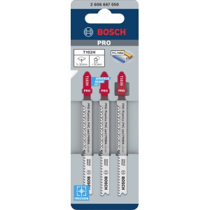 Lame per seghetto alternativo Bosch Pro Plastics, set da 3, per tagli puliti in PVC.