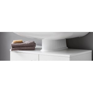 Cache-siphon blanc Badmobil sous lavabo, accessoire de meuble de salle de bain.