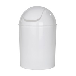 Cestino bianco Wenko Economic con coperchio basculante, ideale per bagno e toilette.