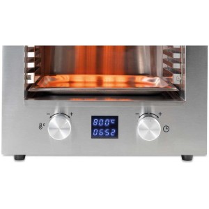 Beef Grill XL Chrome grill elettrico con controllo della temperatura e display digitale.