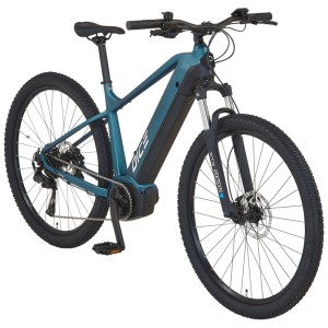 Prophete E-Bike MTB Dice 3.8, blu-nero opaco, 29 pollici. E-mountain bike hardtail con motore centrale e forcella ammortizzata.