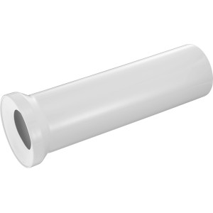 Raccord WC blanc, longueur 400 mm, pour connecter WC et tuyau d'évacuation.