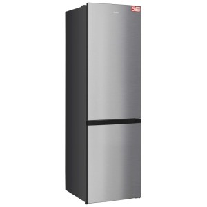 Frigorifero combinato Trisa in acciaio inox, 253 l, con tecnologia No-Frost e illuminazione a LED.
