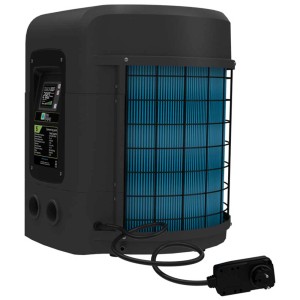 Riscaldatore per piscina nero Sun Spring 07 per piscine fino a 20 m³ con spina svizzera.