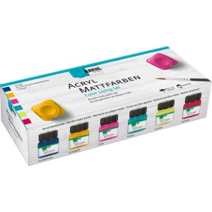 Kreul Acryl Mattfarben Set Color Living, 6 Farben à 20ml, für Bastelarbeiten.