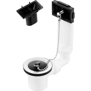 Sanitop-Wingenroth garniture de vidange et de trop-plein pour évier, 38mm, avec bouchon et chaîne.