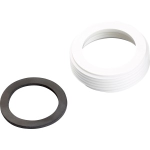 Réducteur G 1 1/2 vers G 1 1/4 avec joint pour raccord de siphon, blanc.