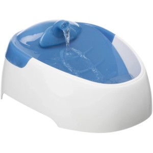 Fontaine à eau Trixie Duo Stream, 1 l, blanc/bleu pour chiens. Gamelle pour chien avec cascade.