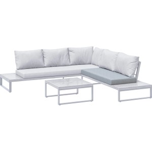Cuscino grigio per panca lounge Calora. Comodo cuscino di ricambio per mobili da giardino.