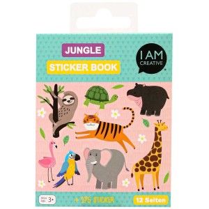 I Am Creative Mini Sticker Book Jungle avec 175 autocollants et motifs d'animaux.