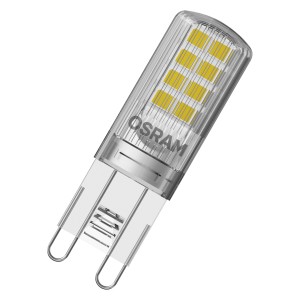 Ampoule LED Osram G9, 2,6W, blanc chaud, lot de 5. Culot à broches compact avec boîtier transparent.