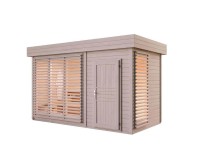 FinnTherm Gartensauna Azalia Naturbelassen 434 cm x 234 cm FinnTherm Gartensauna Azalia Naturbelassen 434 cm x 234 cm