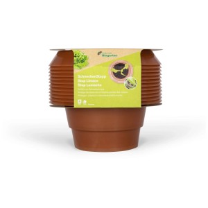 Snail Stop, 12 barrières en plastique marron pour la protection contre les limaces dans le jardin.