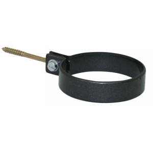 Collare per tubi Marley DN 75 in antracite metallizzato con vite per il fissaggio.