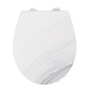 Wenko Sedile WC Menin in duroplastica, superficie bianca con motivo a rilievo.
