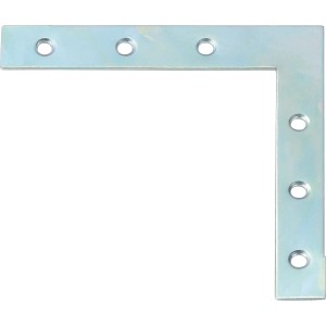 Équerre plate galvanisée 100x100x15 mm pour assemblages bois légers.