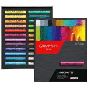Caran d'Ache Neopastel, pastelli a olio, set da 24 colori. Materiale per artisti per pittura e tecniche creative.