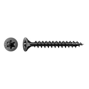 Vis à tête fraisée Spax, T-Star Plus T20, Blax, 4x16 mm, 100 pièces. Vis à panneaux de particules noire.