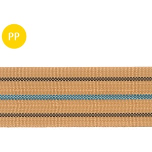 Conacord Möbelgurt, 60mm breit, hanffarben mit Streifen, aus Polypropylen.