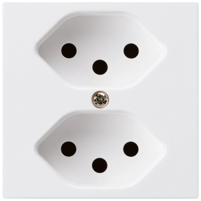 Hager Steckdose Kallysto 2 x T13 Einsatz + Frontplatte Weiss