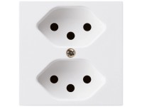 Hager Steckdose Kallysto 2 x T13 Einsatz + Frontplatte Weiss