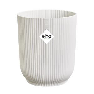 Pot pour orchidées Elho Vibes Fold blanc avec texture côtelée, Ø 9,2 cm.