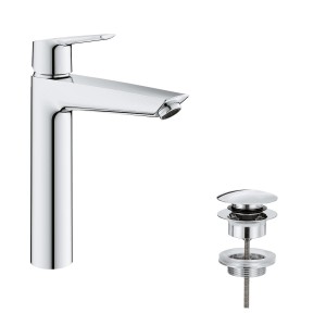 Miscelatore monocomando per lavabo Grohe QuickFix Start XL con scarico a saltarello, cromato.