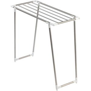 Stendibiancheria Wenko Profi Single, acciaio inox argentato, ideale per vasca, 79x87x39cm.