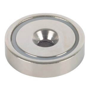 Magnete a vaso in neodimio Fix-o-moll, 8x32 mm, con foro svasato, utensile domestico argentato.