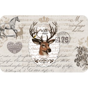 d-c-fix Tischset Wild Deer, 29x44cm, mit Hirsch-, Pferde- und Herzmotiven auf Notenblatt-Hintergrund.