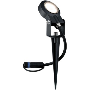 Faretto a picchetto LED nero Paulmann Sting per illuminazione esterna Plug & Shine, luce bianca calda.